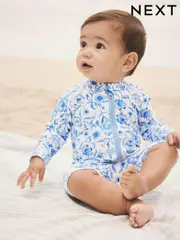 Blue Floral Baby Sunsafe Swimsuit (0mths-3yrs) (E77689) | $33 - $35