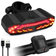 USB Rechargeable Bike Alarm Bicycle Tail Light LED Smart Warning Lamp Waterproof