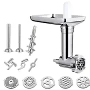 Durable Meat Grinder Accessories for Bench Mixers with Sausage Filling Tube/Food Processor Accessor Silver