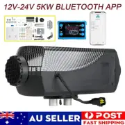 12/24V 5KW Diesel Air Heater Bluetooth APP +LCD Thermostat Caravan Motorhome RV