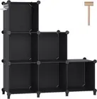 6 Cubes Storage Organizer, Bookcase, Display Shelf with Wooden Mallet, Cabinet S