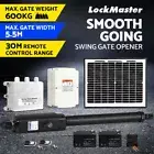 LockMaster 10W Swing Gate Opener Auto Solar Power Electric Remote Control 600KG