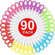 Scissors Bulk for Kids,90 PACK 5" Safety Blunt Tip Student Scissors, 6 Assorted