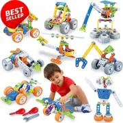 10-in-1 STEM Construction Set – Take Apart Helicopter, Car, Robot Toy Drill Tool