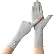 [CHENGZI] Sun Gloves Medium Length Sunblock Gloves Women Driving Cycling Touch Screen UV Protection Gloves