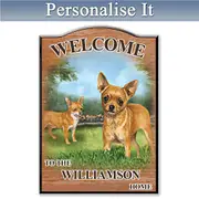Puppy Love 'Chihuahua' Personalised Welcome Sign