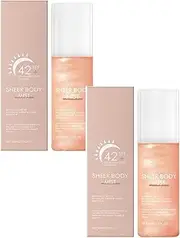 Sheer Body Mist Sunscreen SPF 42, Infused with Shimmering Body Oil, Hydrating Mist, Hydrates, Gives Skin a Glowy Finish, Lightweight, Fast-Absorbing (200 ml (Pack of 1))
