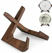 Bowl Stands for Display, 6.5 Inch Bowl Plate Holder, Wooden Easel Frame Stand, Display Stand for Large Deep Bowls Platters and Dishes, 21.5 x 19.7 x 16.7cm (For Bowls under 12.7cm in Depth)