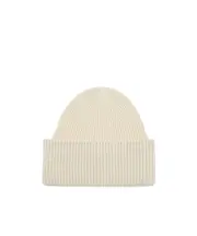 Rib knitted cap One size White
