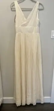 New J.Crew Sophia Gown Silk In Silk Chiffon 19836 Ivory Size 8