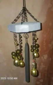 Bell Windchime Hand Made In USA With 48 Bells Chain& Wood