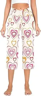 [GuoChe] High-Waisted Bootcut Yoga Pants for Women Yellow Pink Valentine Beautiful Heart Tummy Control Loose Pants with Pockets
