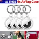 4PCS AirTag Case For Apple Air Tag Cover Tracker leatherCar Key Ring Protective