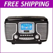 Bluetooth AM/FM Radio with CD Player & Dual Alarm Clock - Black Corsair Design