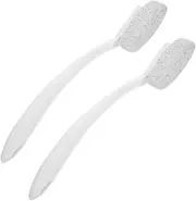 2pcs Long Handle Pumice Foot File Ergonomic Callus Remover for Smooth Feet Heel Scraper for Cracked Heels for Men and Women