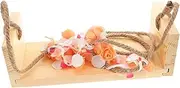 Abaodam Nursery Wooden Swing Photography Prop Handmade Swing for Newborn Posing Floral Decor for Showers and Milestone Celebrations for Boys