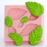 Rose Leaf Silicone Mold Flower Paste Candy Mint Polymer Clay Resin Mold (703)