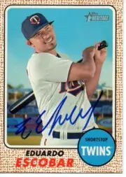 Eduardo Escobar Minnesota Twins 2017 Topps Heritage Signed Card