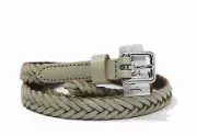 J.Crew Factory - Women's S/M - NWT - Grayish-Green Braided Leather Skinny Belt