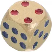 KONTONTY Brass Dice Set Portable Gaming Dice for Poker Party DIY Educational Dices for Game Tabletop Games