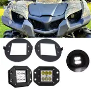 For 16-17 YAMAHA Wolverine R-Spec Headlight LED Light Pod + Bezel Bracket Mount