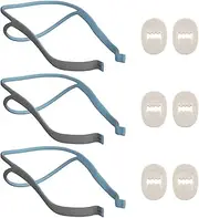 STR-Replacement Headgear Compatible with ResMed Airfit P10 Nasal Pillow CPAP Mask Straps Included 3 Super Elastic Straps and 6 Adjustment Clips(3 Pack)