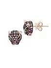 Brand New EFFY 14K Rose Gold, Pink Sapphire Tsavorite Panther Stud Earrings