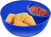 Serving Tray For Chips And Dips - Bowls For Chips And Dips, Snack Bowl For Dips | Divided Bowl For Chips And Dips, Stackable Plate With Dip Section, Bowls