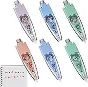 Tape Pen, Decorative Press Pens For Scrapbooking, 6X Cute Fun Highlighter Lace Pencil, Refillable For Student Journaling Planner Decorating Easter Basket Stuffers