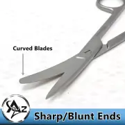 Medical Scissors Curved 4.5" Sharp/Blunt Surgical Operating Instruments