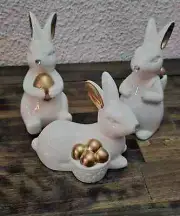 Ceramic Springtime Easter Bunny Figurines Papyrus Porcelain Easter Decorations