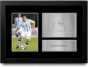 HWC Trading FR A4 Carlos Tevez Argentina Gifts Printed Signed Autograph Picture for Football Fans and Supporters - A4 Framed