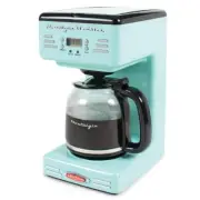 Nostalgia Drip Coffee Maker 12-Cup Anti-Drip Aqua Blue w/ Pause/Serve Function