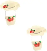 [LIFKOME] Sun Hat Bag Protection Hat Hat Girl Bucket Hats for Cross Bag Sun Hat Boys Sombrero Sun Cream Sun Hat Bonnets Cap Straw Beige