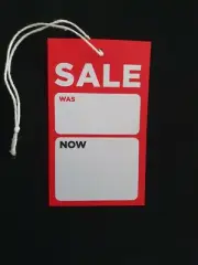 Sale Swing Tags Printed with Was -Now Pack of 100