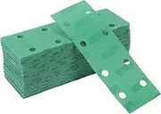 X AUTOHAUX 50Pcs Sanding Discs Wet Dry Waterproof Hook & Loop Sandpaper for Woodworking, Automotive Refinishing 7.80"x2.76" 8 Hole 2000 Grit Green White Corundum