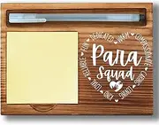 para Squad Sticky Note Holder, Paraprofessional Appreciation Gifts, Thank You Gifts for Teacher Aides, Wooden Sticky Note Pad Holder, Cute Desk Accessories for Classroom Staff WPP81
