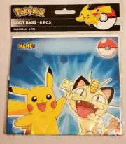 2014 Pokemon Party Favor Loot Bags 8 Pieces Per Package Pikachu and Meowth