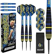 RED DRAGON Luke Humphries Coolhand 22g Brass Darts Set with Flights and Shafts (Stems) Including Checkout Card