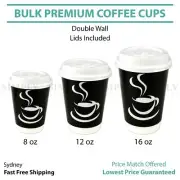 Disposable Coffee Cups 8oz 12oz 16oz Takeaway Paper Double Wall Take Away Bulk