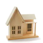 Package of 2 Unfinished Wood Flatback 9" Farmhouses