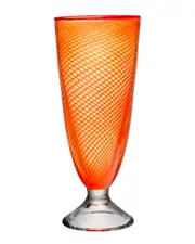 Kosta Boda Red Rim Footed Vase