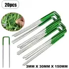 20x Half Green Artificial Grass U-Pins Metal Galvanised-Pegs Staples Astro-Turf