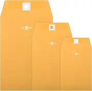 Zonon 100 Pieces 3 Sizes Clasp Envelopes Kraft Paper Catalog Clasp Envelope with Clasp Closure for Filing, Storing, Privacy Ensuring or Mailing Documents (10 x 13 Inch, 9 x 12 Inch, 6 x 9 Inch)