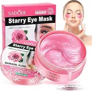 Rose Under Eye Patches for Dark Circles, Starry Gel Eye Mask for Puffiness Undereye Bags Wrinkles, Eyecare Gel Pads Remove Fine Lines Smooth Repair the Eyes Skin, Perfect for Mom Traveler Night Worker