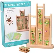 Animal Tumble Puzzle | Colorful Kids Board Games with Cards,Portable Preschool Educational Activity, Kids Travel Games for Boys, Girls