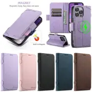 Magnetic Wallet Case For iPhone 15 Pro Max 14 13 12 Mag Safe Flip Leather Stand