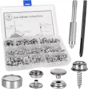 Kit de botones a presión de lona marina, 228 piezas, grado marino