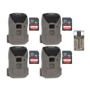 Wildgame Innovations Wraith 2.0 Trail Camera 4 Pack with 4 x Memory Card Bundle
