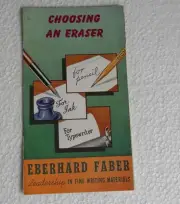 1940's Eberhard Faber eraser 2(two) tri-fold brochure "CHOOSING AN ERASER"